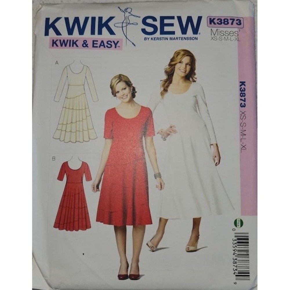 Kwik Sew K3873 Misses Tiered Dress Sewing Pattern Scoop Neck XS-XL Kerstin M